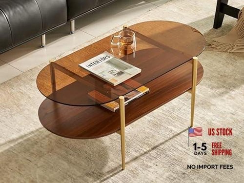 Mid century modern oval coffee - modern,