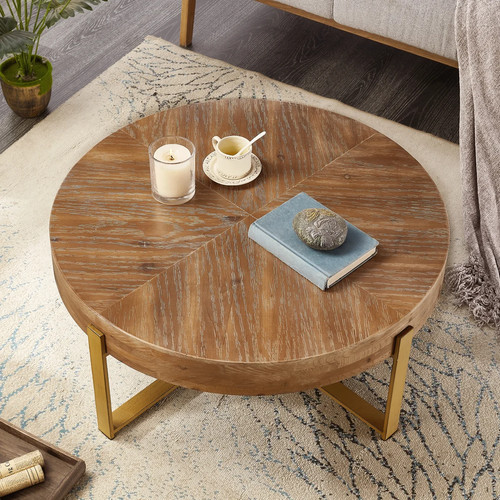 Round solid wood coffee - round,