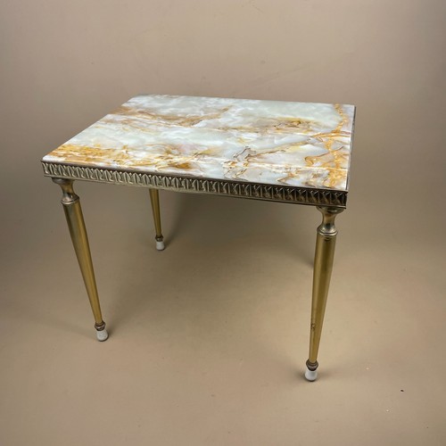 Vintage marble brass table mid - marble,