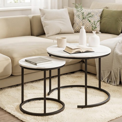 Round coffee tables set 2 - coffee, of