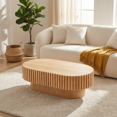 Oval coffee table - table,, mid