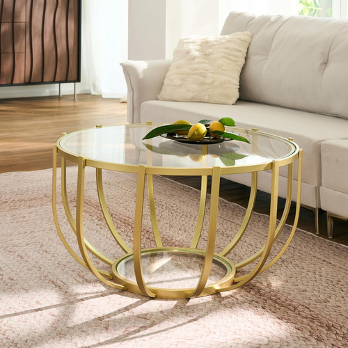 Glam gold round glass - glam,