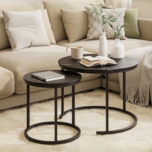 Black marble piece - 2-piece, nesting