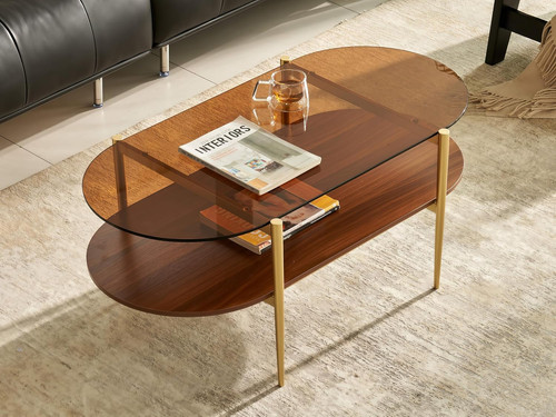 Oval coffee table mid - coffee, mid-century