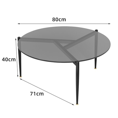 Round glass coffee table - table, mid