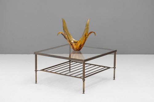 Mid century brass coffee - coffee, table