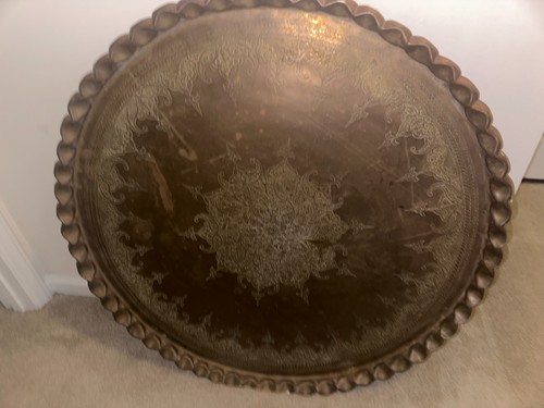 Mid century oval brass - brass, tea