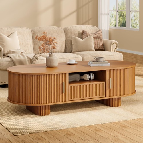 Oval fluted mid - 55.1", mid-century