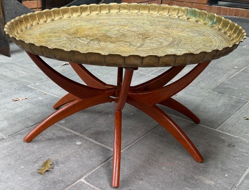 Vintage mcm brass wood - vintage,